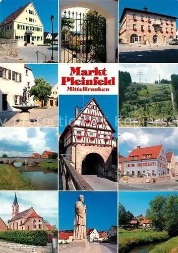 AK / Ansichtskarte Pleinfeld Teilansichten Rathaus Spalter Tor Sommerrodelbahn Kirche Denkmal Pleinfeld