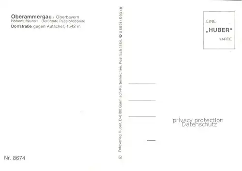 AK / Ansichtskarte Oberammergau Dorfstrasse mit Aufacker Oberammergau