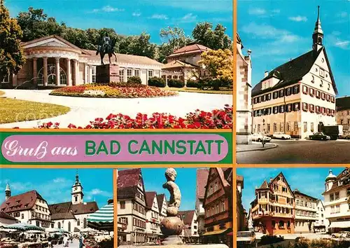 AK / Ansichtskarte Bad_Cannstatt Kurhaus Rathaus Markt Strassenpartien Bad_Cannstatt