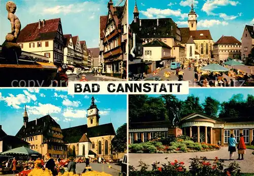 AK / Ansichtskarte Bad_Cannstatt Strassenpartie Marktplatz Kirche Kurhaus Bad_Cannstatt