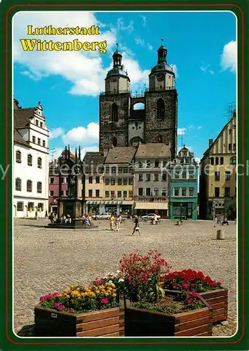 AK / Ansichtskarte Wittenberg_Lutherstadt Marktplatz Stadtkirche Wittenberg_Lutherstadt