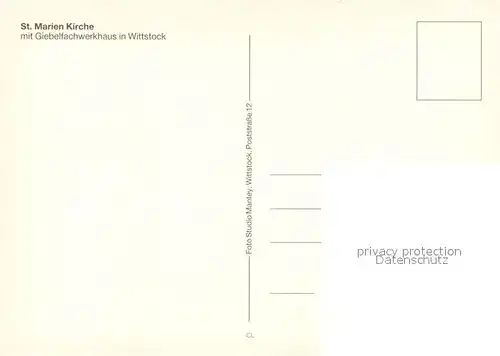 AK / Ansichtskarte Wittstock St Marienkirche mit Giebelfachwerkhaus Wittstock