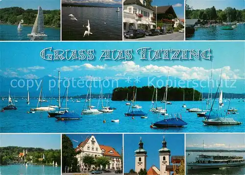 AK / Ansichtskarte Tutzing am Ammersee Teilansichten Segelboote Rathaus Kirche Tutzing