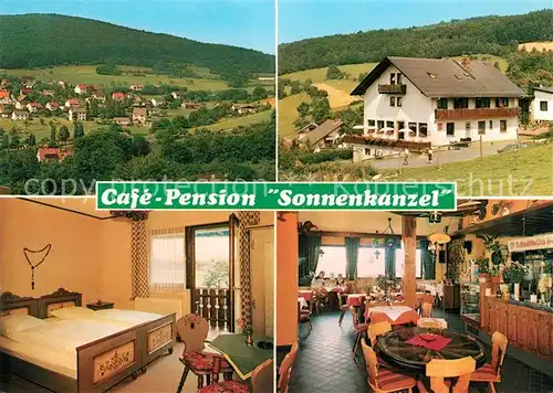 AK / Ansichtskarte Zuentersbach Panorama Cafe Pension Sonnenkanzel Zimmer Gastraum Zuentersbach