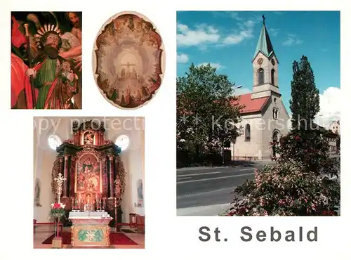 AK / Ansichtskarte Schwalbach_Bad Pfarrei St Sebald Pfarrkirche mit Altar Schwalbach_Bad