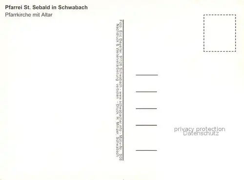 AK / Ansichtskarte Schwalbach_Bad Pfarrei St Sebald Pfarrkirche mit Altar Schwalbach_Bad