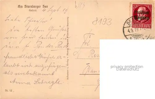 AK / Ansichtskarte Ambach_Starnbergersee Kirche Ortsansicht Ambach_Starnbergersee