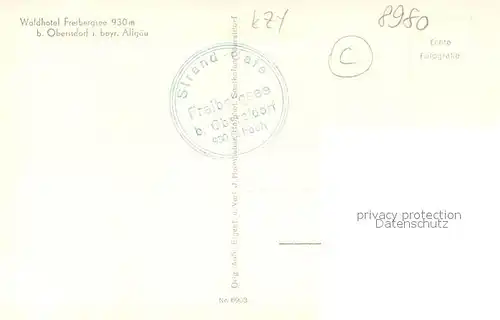 AK / Ansichtskarte Oberstdorf Waldhotel Freibergsee Panorama Oberstdorf
