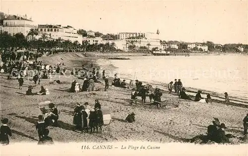 AK / Ansichtskarte Cannes_Alpes Maritimes Plage du Casino Cannes Alpes Maritimes