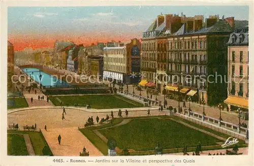 AK / Ansichtskarte Rennes Jardins sur la Vilaine Quai Rennes