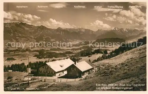 AK / Ansichtskarte Oberstaufen Eck Alpe Oberillertal Allgaeuer Hochgebirgskranz Oberstaufen