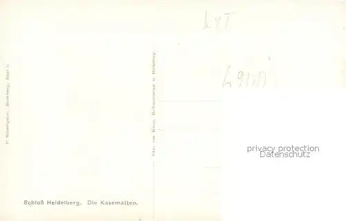 AK / Ansichtskarte Heidelberg_Neckar Schloss Kasematten Kuenstlerkarte Schmiechlow Heidelberg Neckar