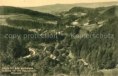 AK / Ansichtskarte Bad_Kudowa_Niederschlesien Kudowa Tal Heuscheuer Strasse Bad_Kudowa