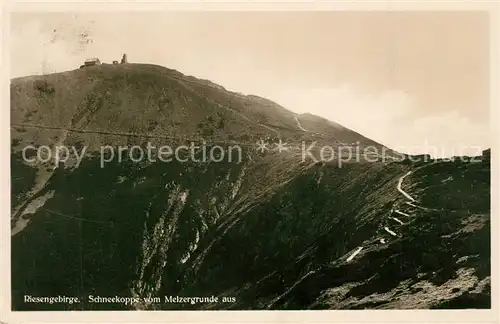 AK / Ansichtskarte Riesengebirge Schneekoppe vom Melzergrund Riesengebirge