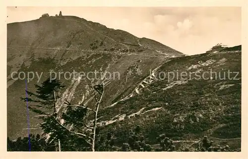 AK / Ansichtskarte Schneekoppe_Snezka Melzergrund Schlesierhaus  Schneekoppe Snezka