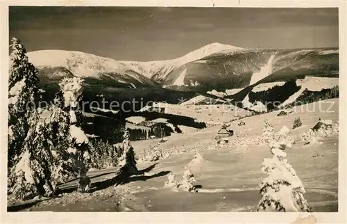 AK / Ansichtskarte Schneekoppe_Snezka Winterlandschaft Schneekoppe Snezka