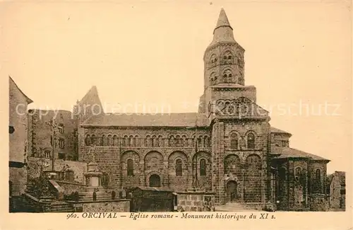 AK / Ansichtskarte Orcival Eglise romane Monument historique du XI Orcival