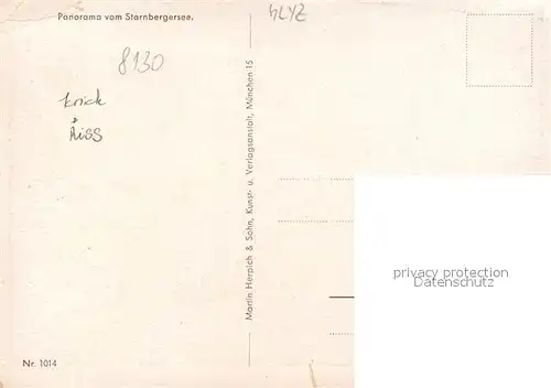 AK / Ansichtskarte Starnbergersee Panorama Kuenstlerkarte Starnbergersee