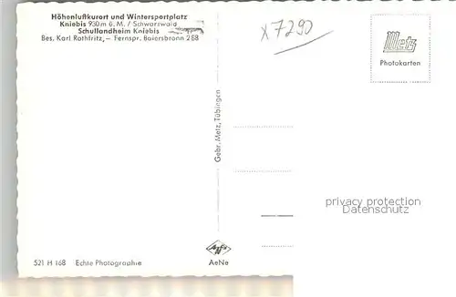 AK / Ansichtskarte Kniebis_Freudenstadt Schullandheim Kniebis_Freudenstadt