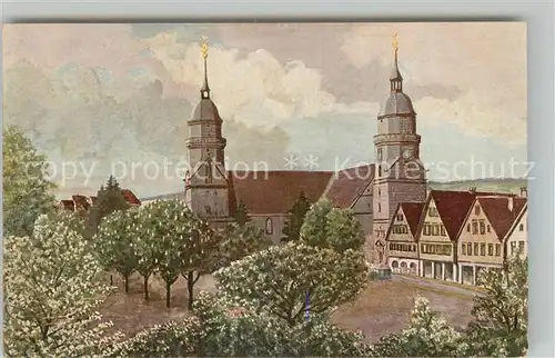 AK / Ansichtskarte Freudenstadt Unterer Marktplatz Kuenstlerkarte Freudenstadt