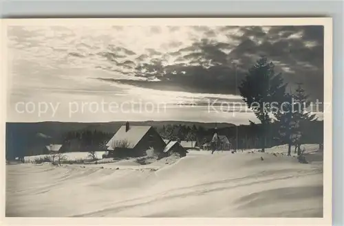 AK / Ansichtskarte Kniebis_Freudenstadt Naturfreundehaus Abendstimmung Winter Kniebis_Freudenstadt
