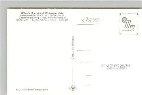 AK / Ansichtskarte Freudenstadt Gasthaus zur Burg Freudenstadt