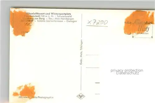 AK / Ansichtskarte Freudenstadt Gasthaus Burg Freudenstadt