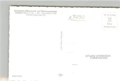 AK / Ansichtskarte Zuflucht Hotel Schmelzles Zuflucht