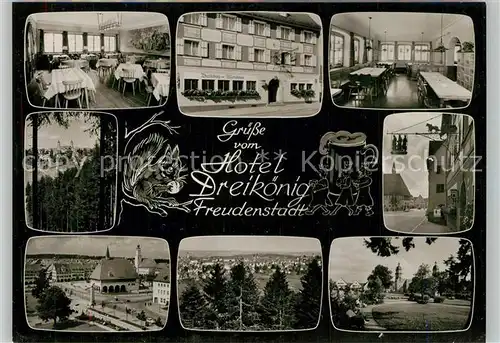 AK / Ansichtskarte Freudenstadt Hotel Dreikoenig Kirche Marktplatz Freudenstadt
