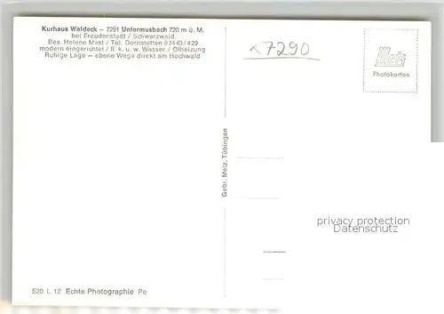 AK / Ansichtskarte Untermusbach_Freudenstadt Panorama Untermusbach_Freudenstadt