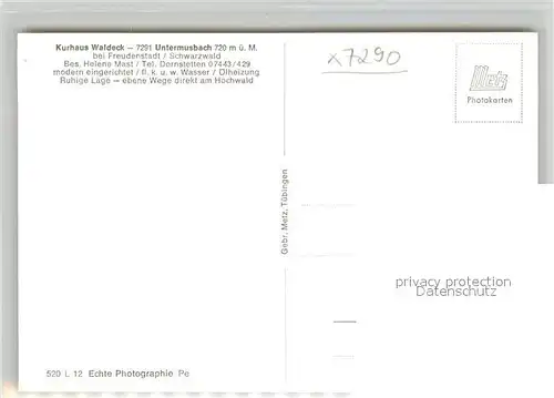 AK / Ansichtskarte Untermusbach_Freudenstadt Panorama Untermusbach_Freudenstadt