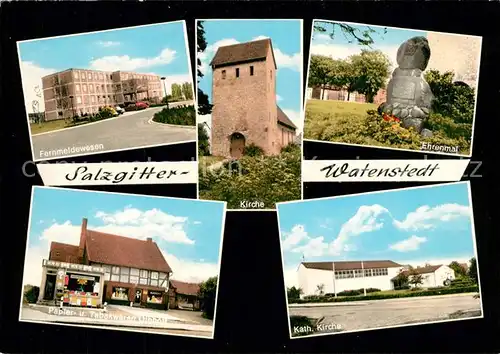 AK / Ansichtskarte Watenstedt_Salzgitter Kirche Ehrenmal Katholische Kirche Watenstedt_Salzgitter