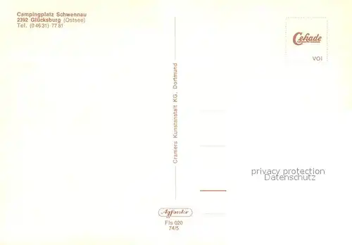 AK / Ansichtskarte Gluecksburg_Ostseebad Campingplatz Schwennau Gluecksburg_Ostseebad