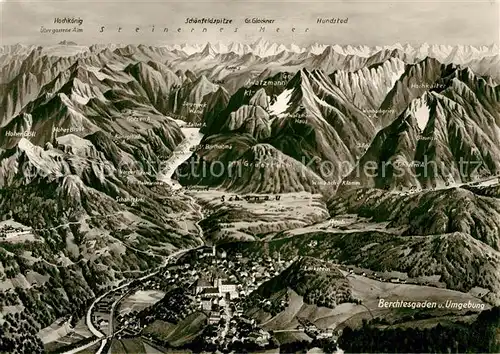 AK / Ansichtskarte Berchtesgaden Panoramakarte  Berchtesgaden