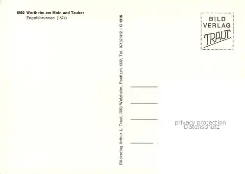 AK / Ansichtskarte Wertheim_Main Engelsbrunnen  Wertheim Main