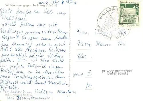 AK / Ansichtskarte Walchensee Jochberg Walchensee