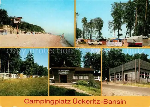 AK / Ansichtskarte ueckeritz_Usedom Campingplatz ueckeritz Bansin Strand Fischerhuette Gaststaette Campingzentrum ueckeritz Usedom