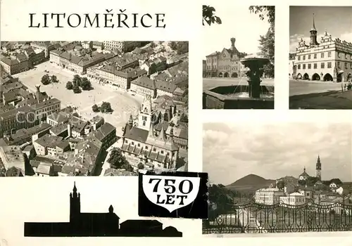 AK / Ansichtskarte Litomerice_Leitmeritz_Nordboehmen Fliegeraufnahme Brunnen Eisentor Litomerice_Leitmeritz