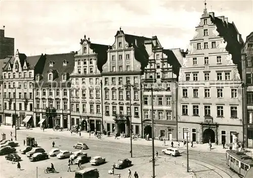 AK / Ansichtskarte Wroclaw Rynek Strassenbahn Wroclaw