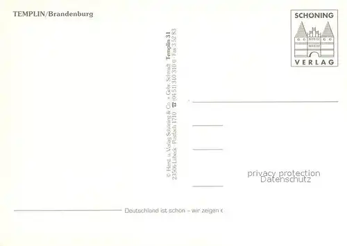 AK / Ansichtskarte Templin Tor Marktplatz Historisches Rathaus Giebelhaus Hafen Fachwerkhaeuser Wappen Templin
