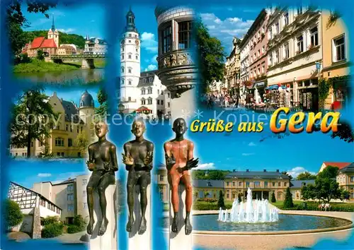AK / Ansichtskarte Gera Stadtansichten Otto Dix Stadt Brunnen Statuen Gera