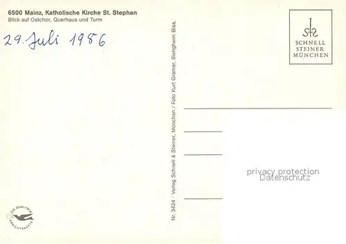 AK / Ansichtskarte Mainz_Rhein Kath Kirche St Stephan Mainz Rhein