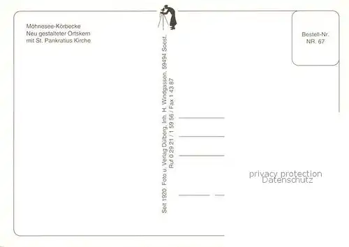 AK / Ansichtskarte Koerbecke_Moehnesee Ortskern mit St Pankratius Kirche Fliegeraufnahme Koerbecke Moehnesee