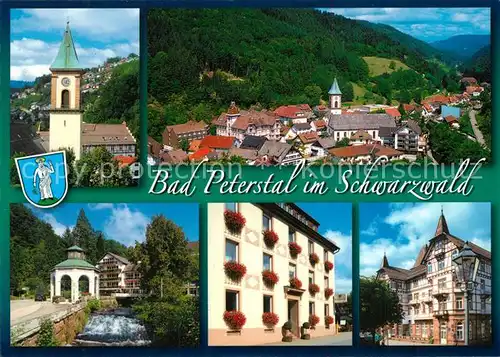 AK / Ansichtskarte Bad_Peterstal Griesbach Kirche Stadtblick Pavillon Fachwerkhaus Bad_Peterstal Griesbach