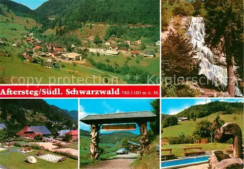 AK / Ansichtskarte Aftersteg Panorama Wasserfall Camping Eingang Brunnen Aftersteg