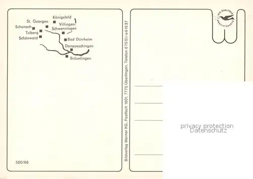 AK / Ansichtskarte Baar_Schwarzwald Schonach Villingen Schoenwald Furtwangen Triberg St Georgen Donaueschingen Museumsbahn Koenigsfeld Bad Duerrheim 