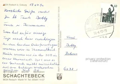 AK / Ansichtskarte Rodach_Coburg Marktplatz Brunnen  Rodach Coburg