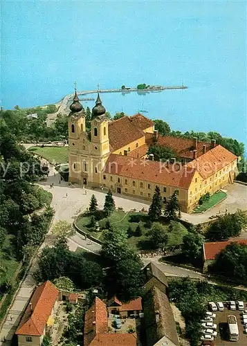 AK / Ansichtskarte Tihany Fliegeraufnahme mit Abteikirche Tihany