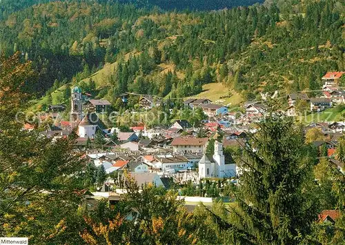 AK / Ansichtskarte Mittenwald_Bayern Ortsansicht Mittenwald Bayern