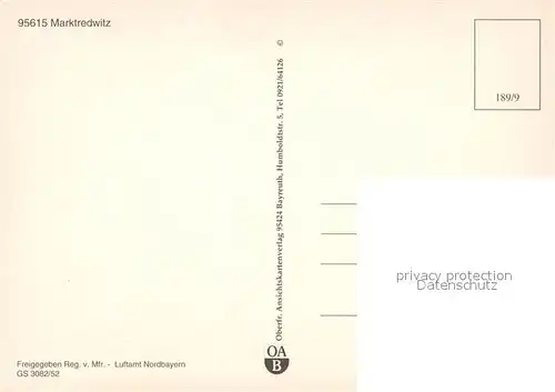 AK / Ansichtskarte Marktredwitz Fliegeraufnahme Marktredwitz